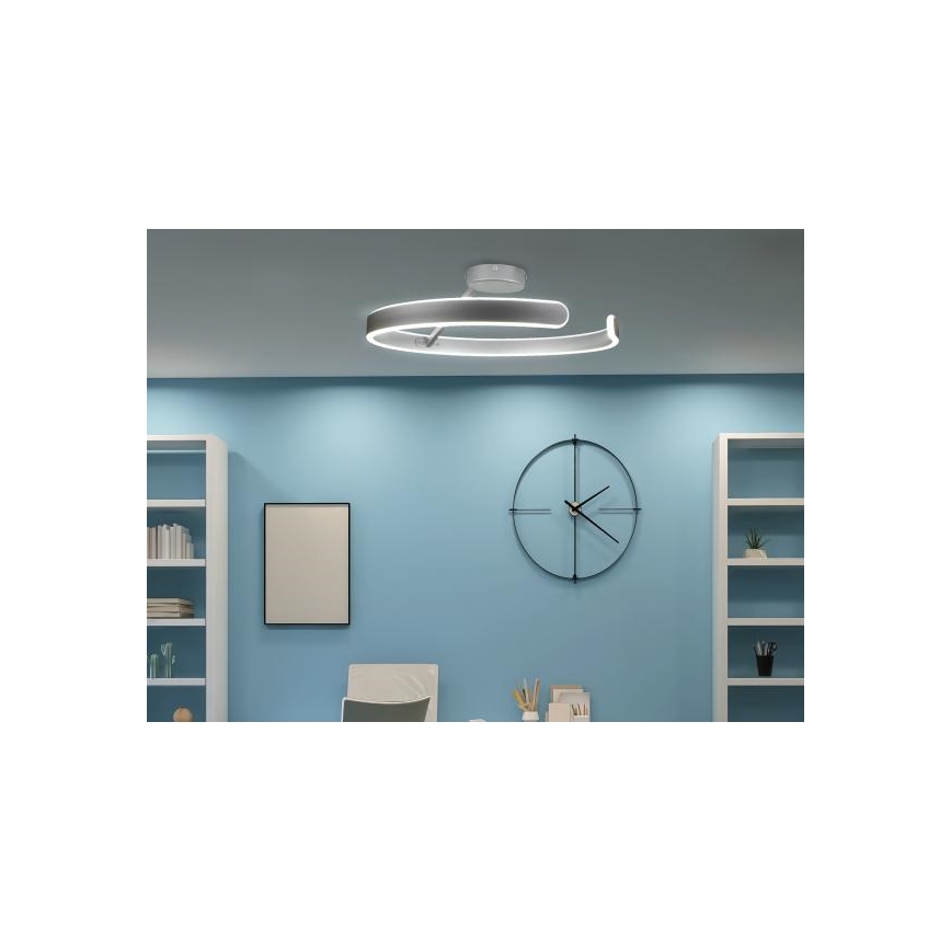 Lampadario a plafone LED dimmerabile LED/72W/230V 3000-6500K cromo opaco + telecomando