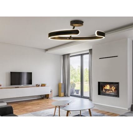 Lampadario a plafone LED dimmerabile LED/72W/230V 3000-6500K nero + telecomando