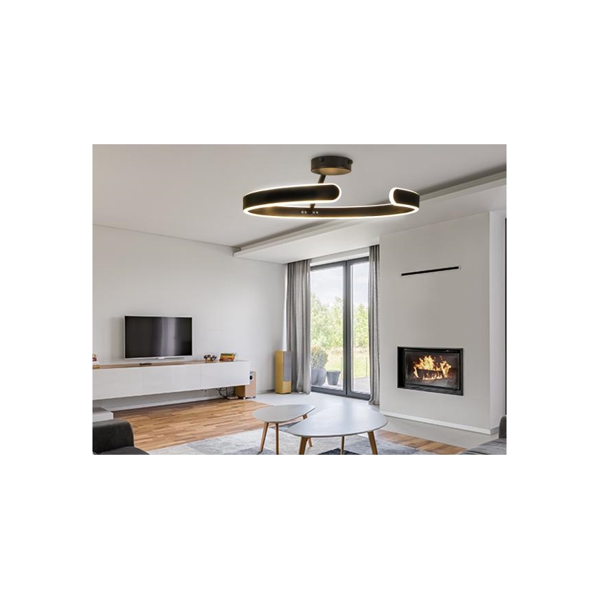 Lampadario a plafone LED dimmerabile LED/72W/230V 3000-6500K nero + telecomando