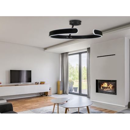 Lampadario a plafone LED dimmerabile LED/72W/230V 3000-6500K nero + telecomando