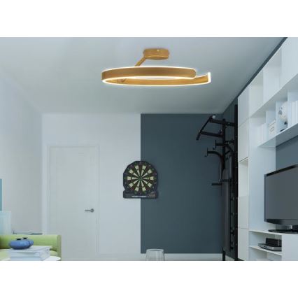 Lampadario a plafone LED dimmerabile LED/72W/230V 3000-6500K oro + telecomando