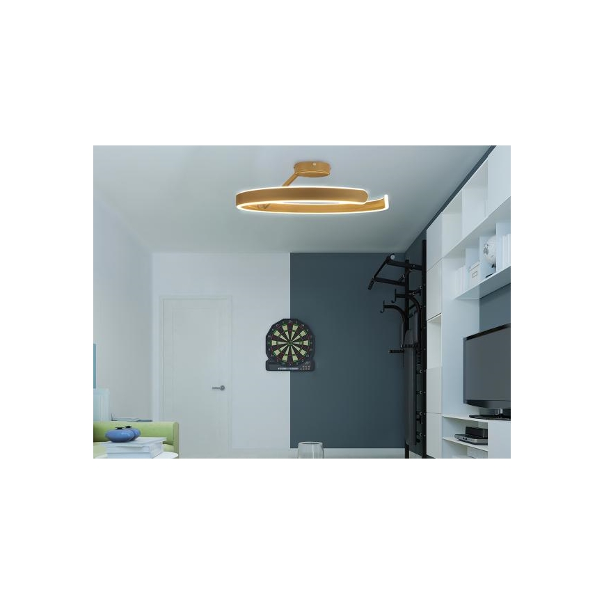 Lampadario a plafone LED dimmerabile LED/72W/230V 3000-6500K oro + telecomando