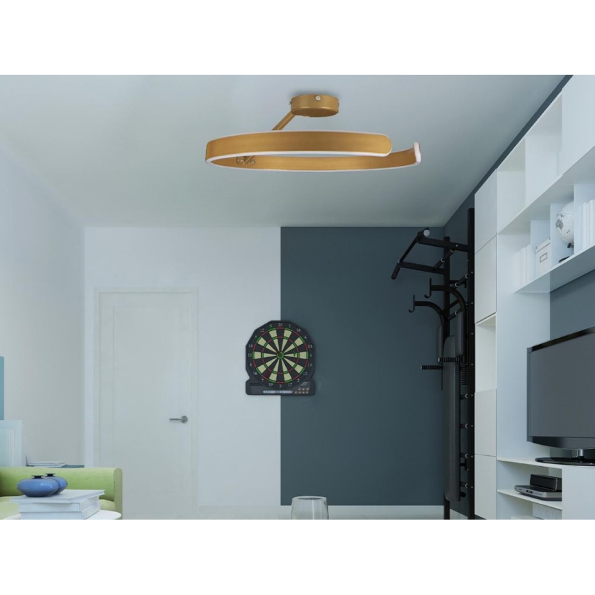 Lampadario a plafone LED dimmerabile LED/72W/230V 3000-6500K oro + telecomando