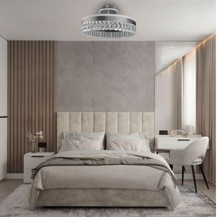 LED Lampadario da parete in cristallo dimmerabile LED/75W/230V 3000-6500K cromo opaco + telecomando