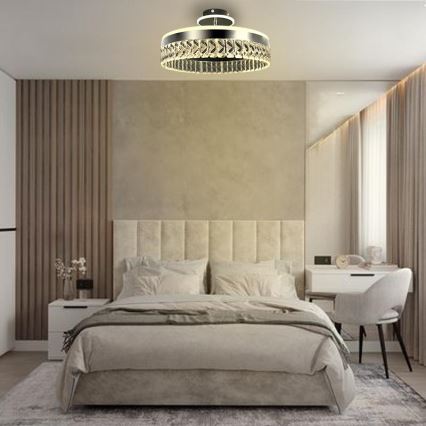 LED Lampadario da parete in cristallo dimmerabile LED/75W/230V 3000-6500K cromo opaco + telecomando