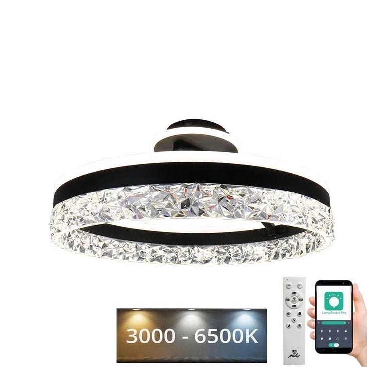 Lampadario a plafone LED dimmerabile LED/86W/230V 3000-6500K nero + telecomando