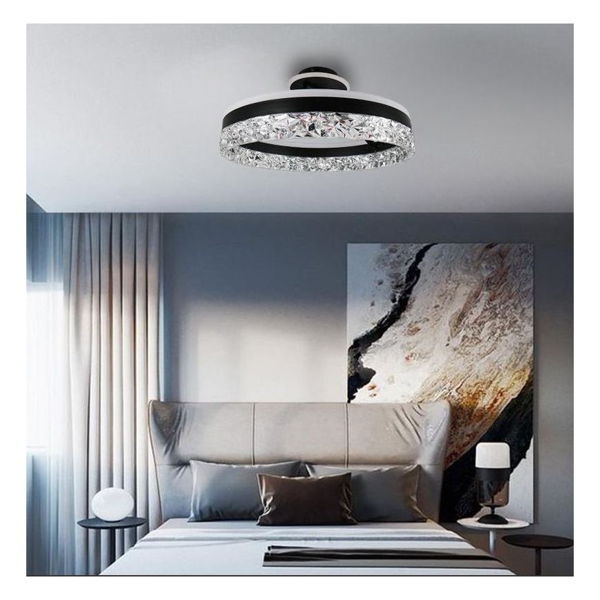 Lampadario a plafone LED dimmerabile LED/86W/230V 3000-6500K nero + telecomando