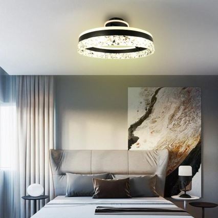 Lampadario a plafone LED dimmerabile LED/86W/230V 3000-6500K nero + telecomando