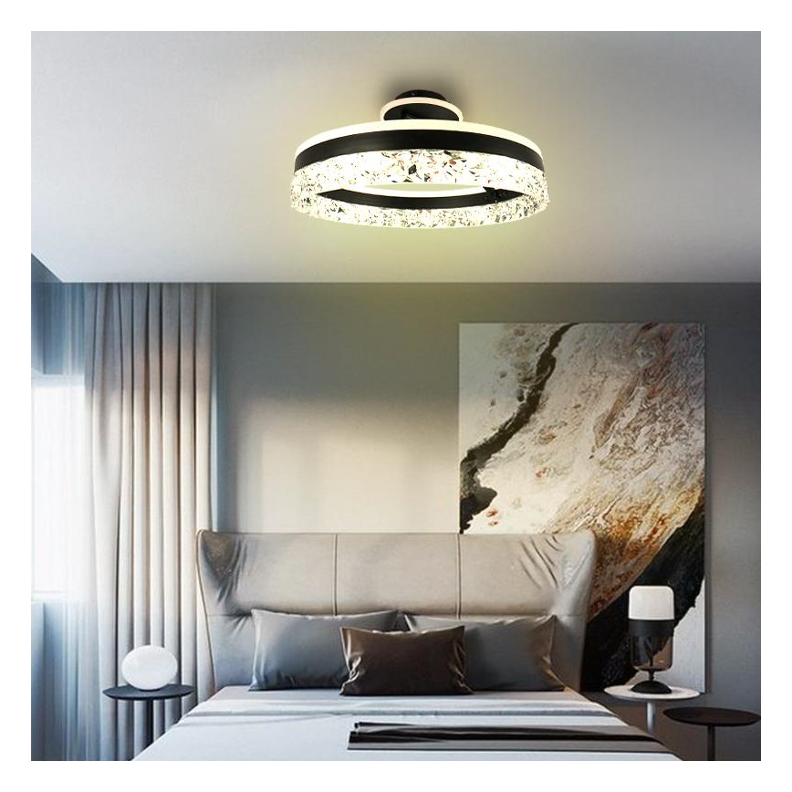 Lampadario a plafone LED dimmerabile LED/86W/230V 3000-6500K nero + telecomando
