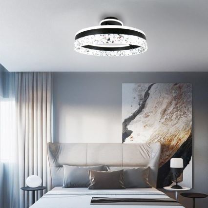 Lampadario a plafone LED dimmerabile LED/86W/230V 3000-6500K nero + telecomando