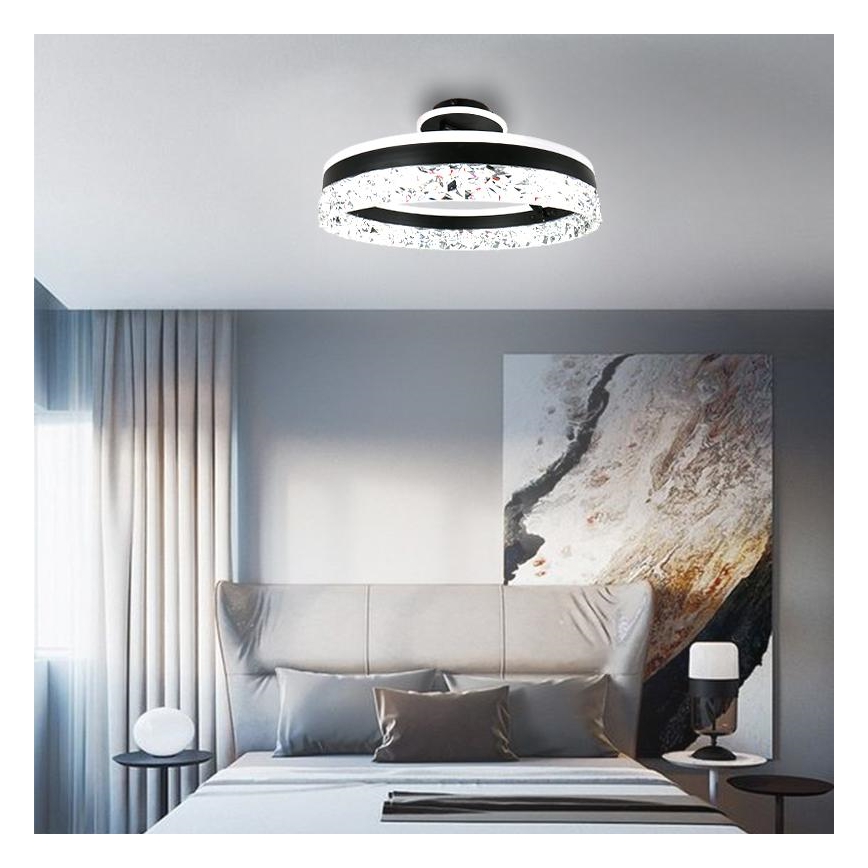 Lampadario a plafone LED dimmerabile LED/86W/230V 3000-6500K nero + telecomando