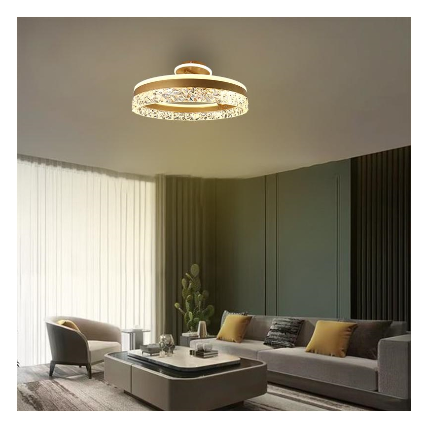 Lampadario a plafone LED dimmerabile LED/86W/230V 3000-6500K oro + telecomando