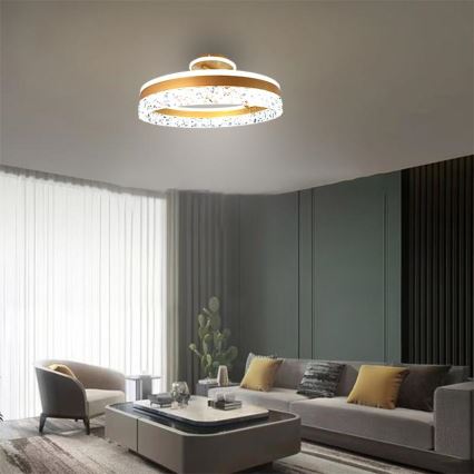Lampadario a plafone LED dimmerabile LED/86W/230V 3000-6500K oro + telecomando