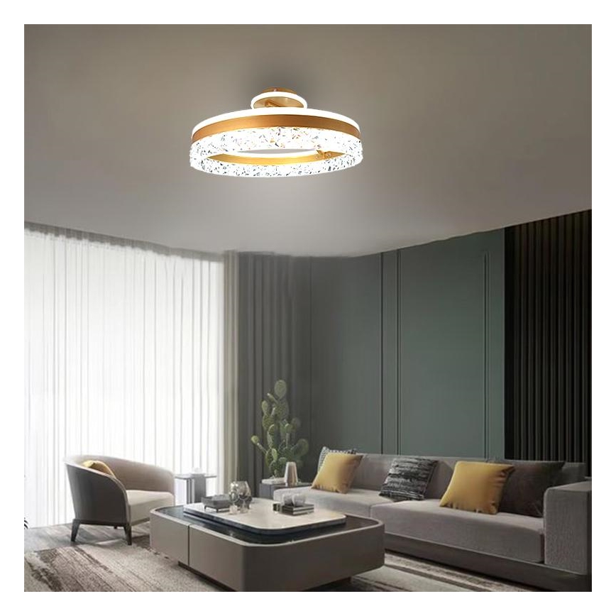 Lampadario a plafone LED dimmerabile LED/86W/230V 3000-6500K oro + telecomando
