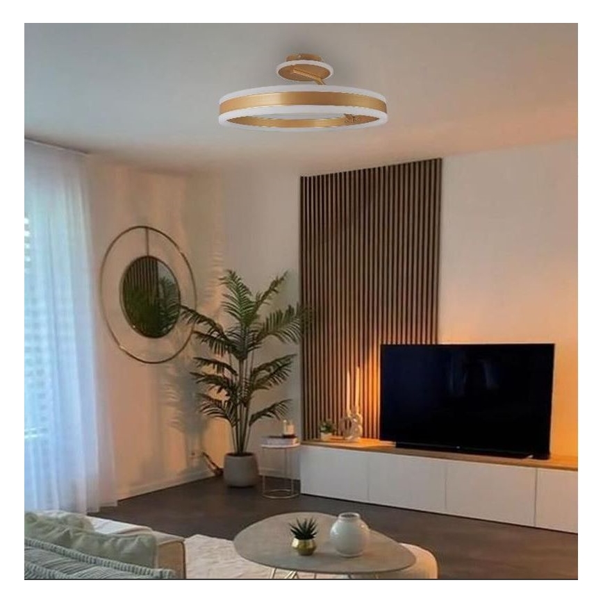 Lampadario a plafone LED dimmerabile LED/86W/230V 3000-6500K oro + telecomando