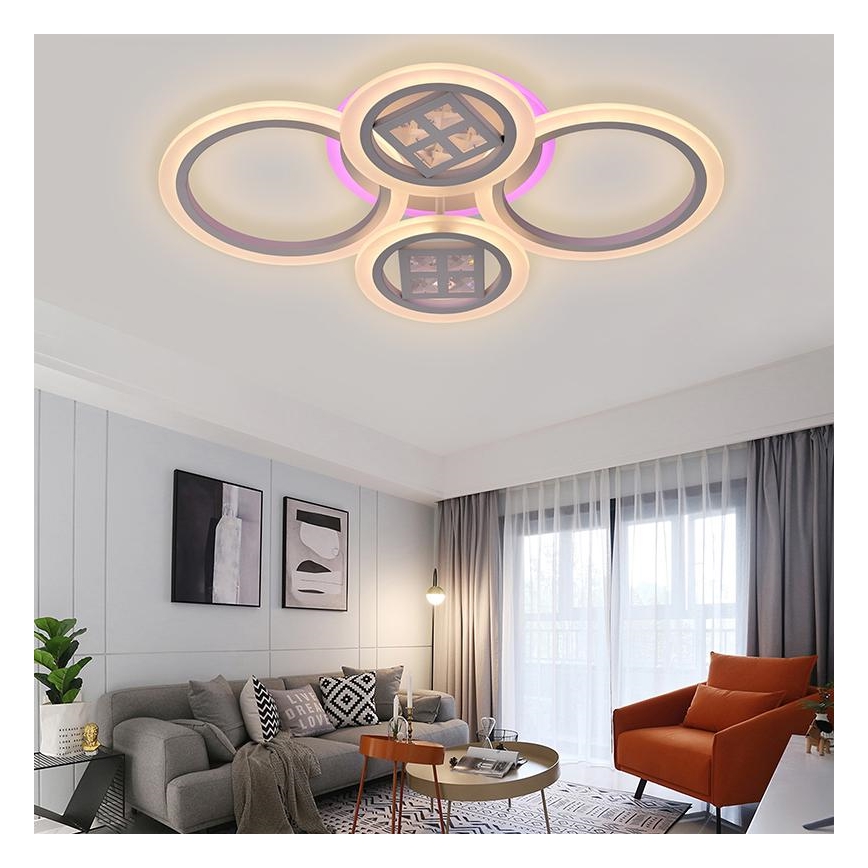 Lampadario a plafone LED RGB Dimmerabile LED/50W/230V 3000-6500K + telecomando