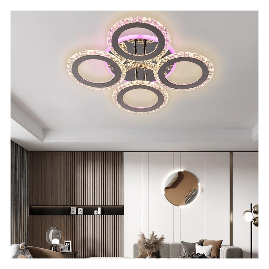 Lampadario a plafone LED RGB Dimmerabile LED/55W/230V 3000-6500K + telecomando