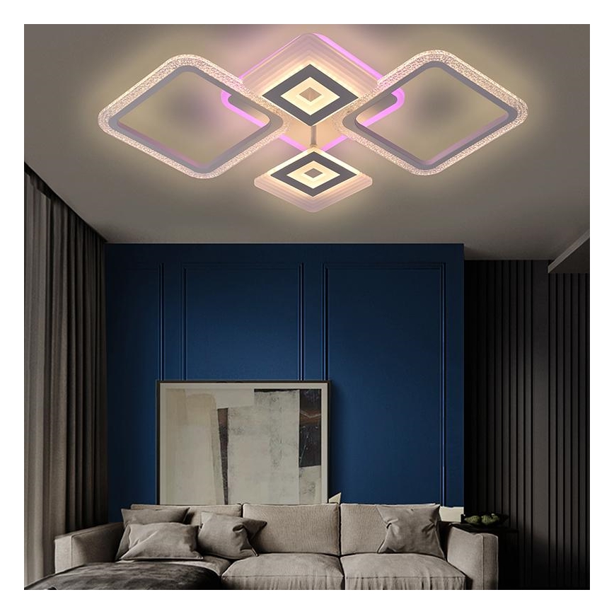 Lampadario a plafone LED RGB Dimmerabile LED/65W/230V 3000-6500K + telecomando