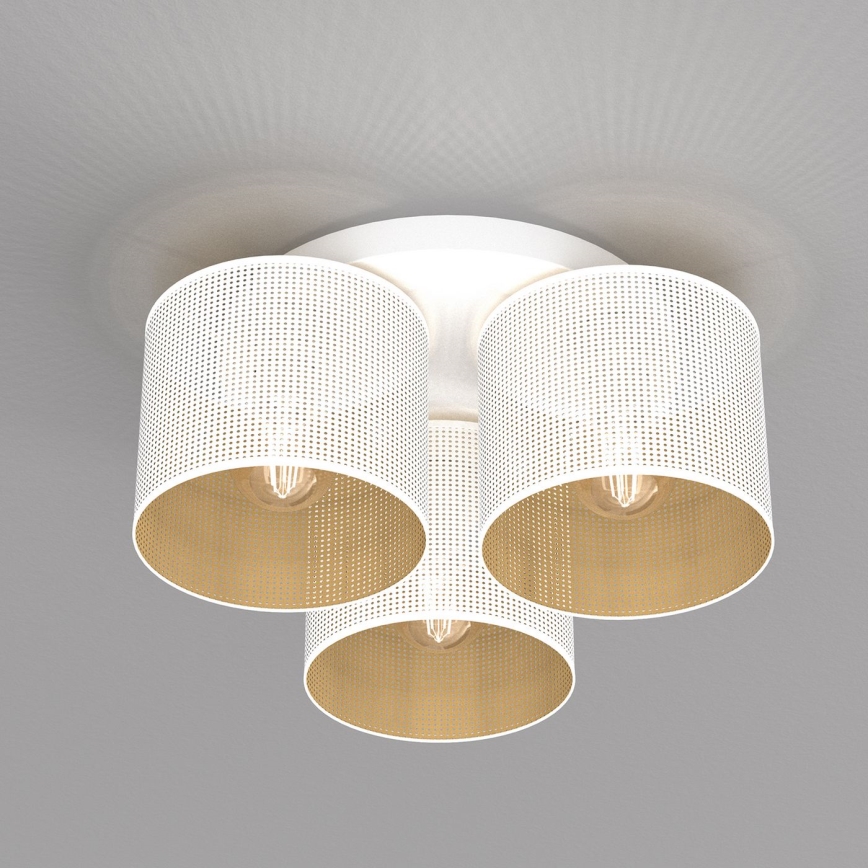 Lampadario a plafone LOFT SHADE 3xE27/60W/230V bianco/oro
