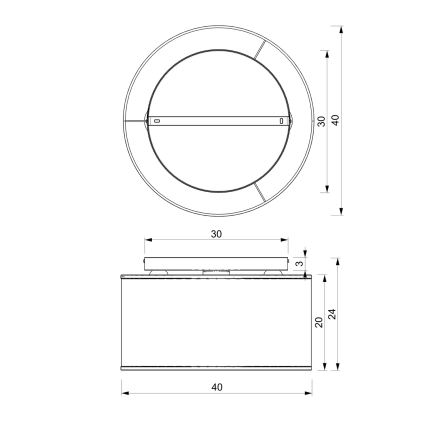 Lampadario a plafone LOFT SHADE 3xE27/60W/230V nero