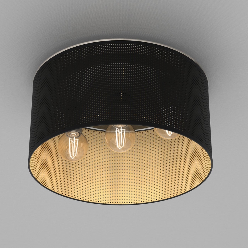 Lampadario a plafone LOFT SHADE 3xE27/60W/230V nero/oro