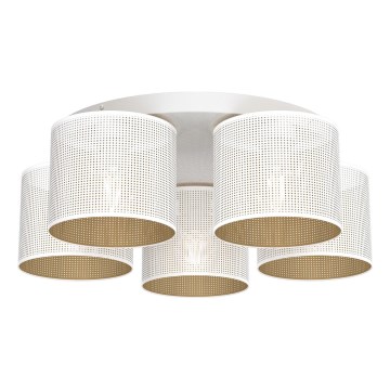 Lampadario a plafone LOFT SHADE 5xE27/60W/230V bianco/oro