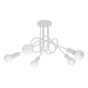 Lampadario a plafone LOOP 5xE27/15W/230V bianco
