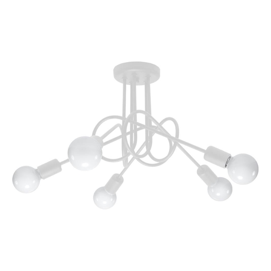 Lampadario a plafone LOOP 5xE27/15W/230V bianco