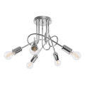 Lampadario a plafone LOOP 5xE27/15W/230V cromo lucido