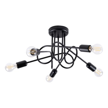 Lampadario a plafone LOOP 5xE27/15W/230V nero