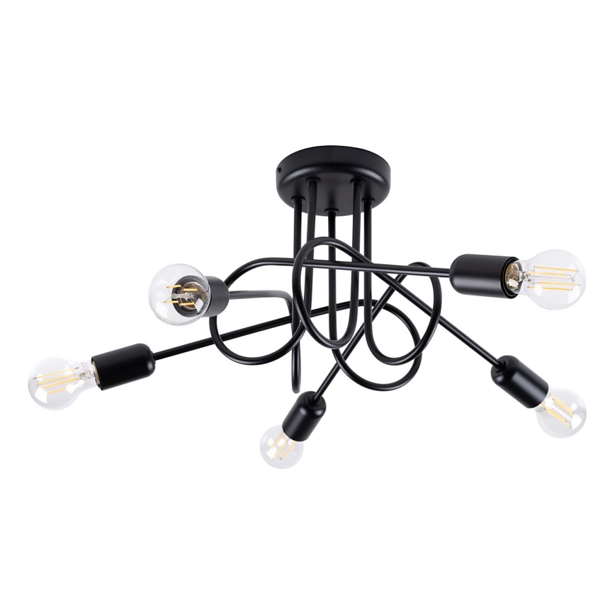 Lampadario a plafone LOOP 5xE27/15W/230V nero