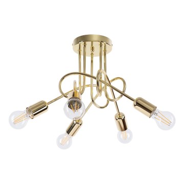 Lampadario a plafone LOOP 5xE27/15W/230V oro