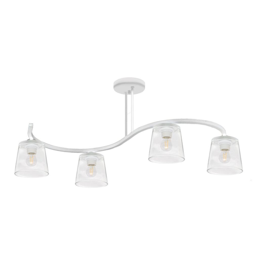 Lampadario a plafone LUCEA 4xE27/15W/230V bianco