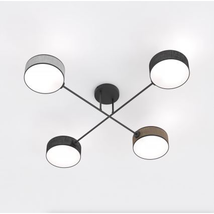Lampadario a plafone MAGA 4xE14/10W/230V nero/marrone/grigio