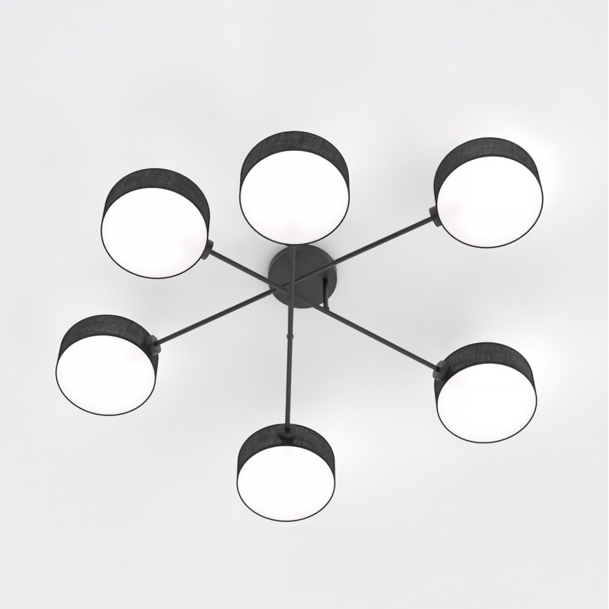 Lampadario a plafone MAGA 6xE14/10W/230V, nero