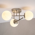 Lampadario a plafone MALENA 3xE14/5W/230V cromo opaco/bianco