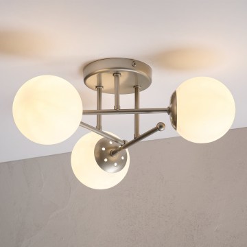 Lampadario a plafone MALENA 3xE14/5W/230V cromo opaco/bianco
