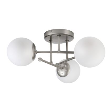 Lampadario a plafone MALENA 3xE14/5W/230V cromo opaco/bianco