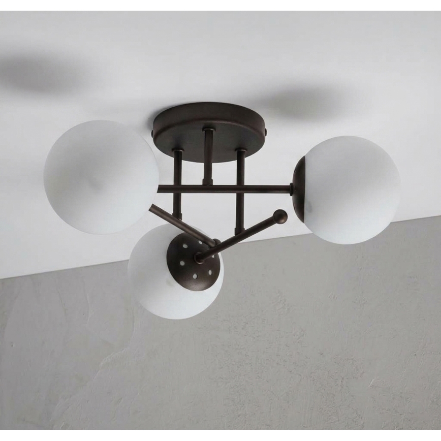 Lampadario a plafone MALENA 3xE14/5W/230V marrone/bianco
