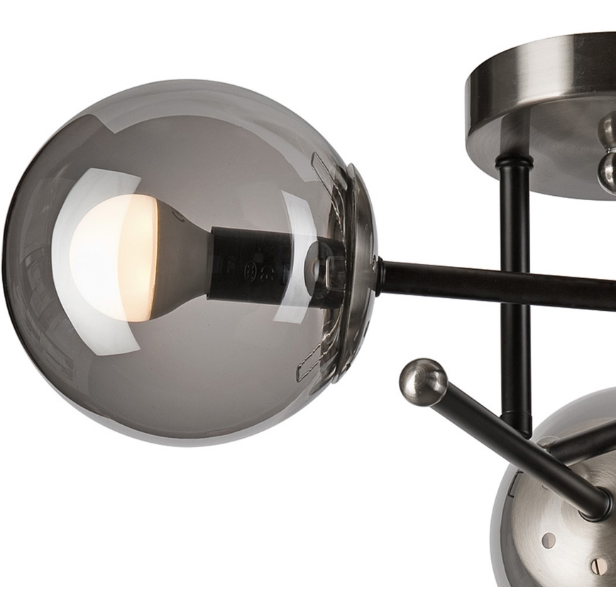 Lampadario a plafone MALENA 3xE14/5W/230V nero/fumé