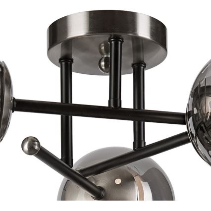 Lampadario a plafone MALENA 3xE14/5W/230V nero/fumé