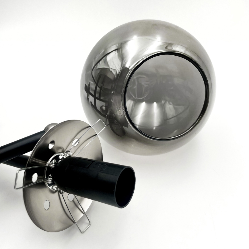 Lampadario a plafone MALENA 3xE14/5W/230V nero/fumé