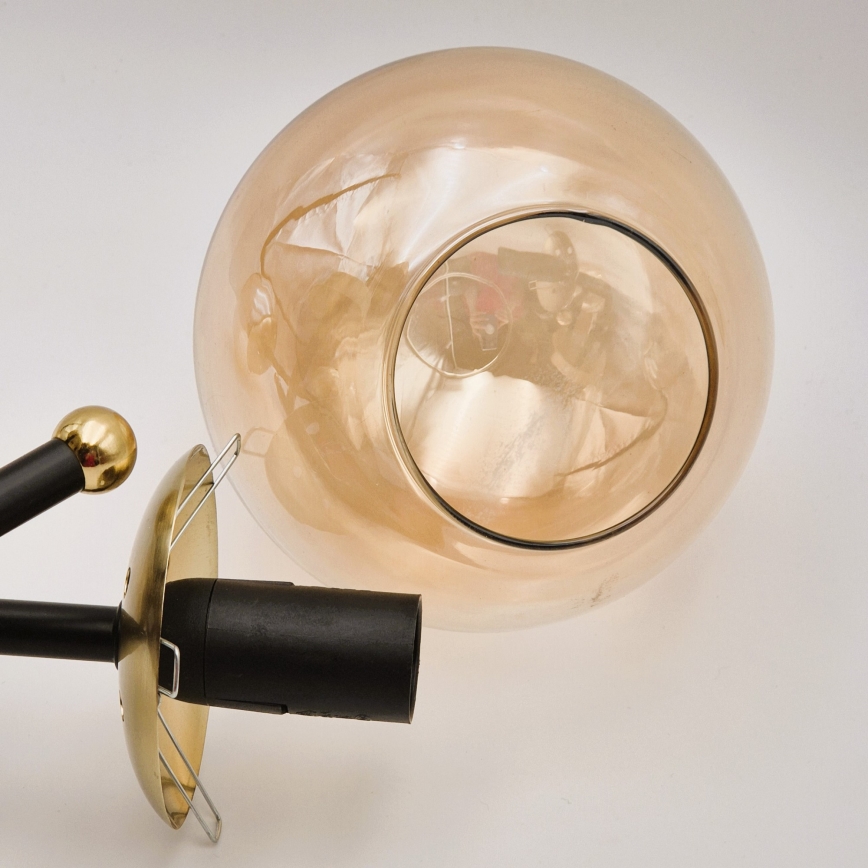 Lampadario a plafone MALENA 3xE14/5W/230V oro/nero/fumé beige