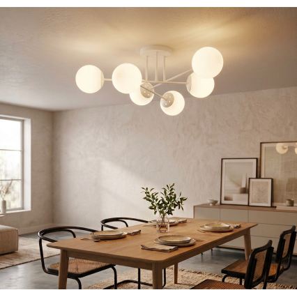 Lampadario a plafone MALENA 6xE14/5W/230V bianco