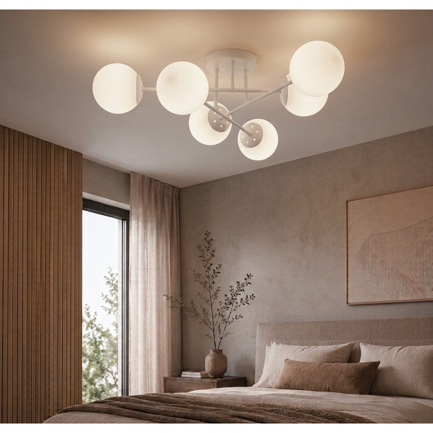 Lampadario a plafone MALENA 6xE14/5W/230V bianco