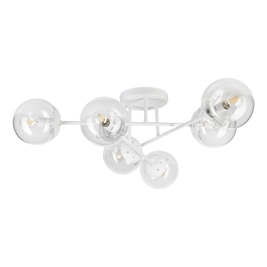 Lampadario a plafone MALENA 6xE14/5W/230V bianco/trasparente