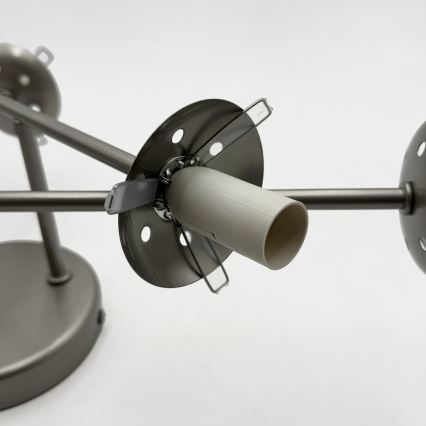 Lampadario a plafone MALENA 6xE14/5W/230V cromo opaco/trasparente