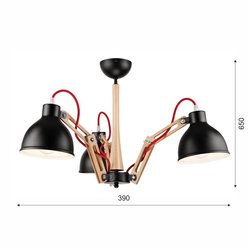 Lampadario a plafone MARCELLO 3xE27/60W/230V - FSC certificato