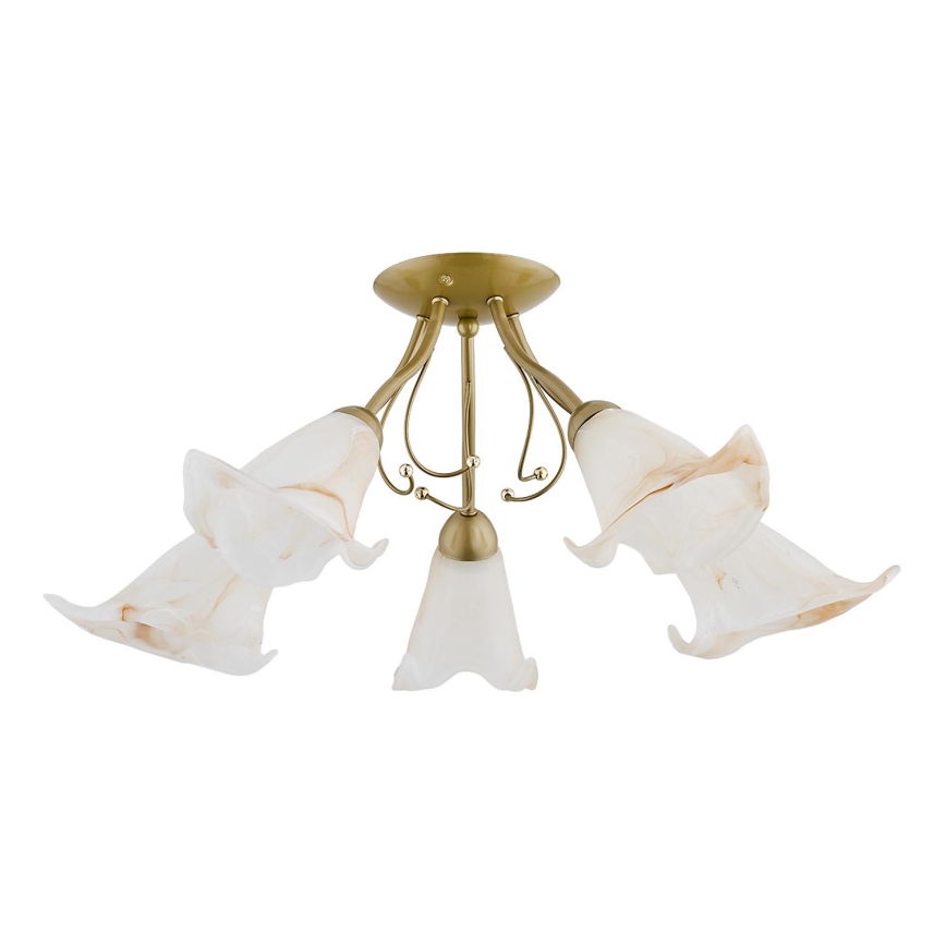 Lampadario a plafone MARCELLO 5xE14/10W/230V oro