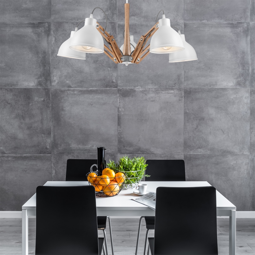 Lampadario a plafone MARCELLO 5xE27/60W/230V - FSC certificato